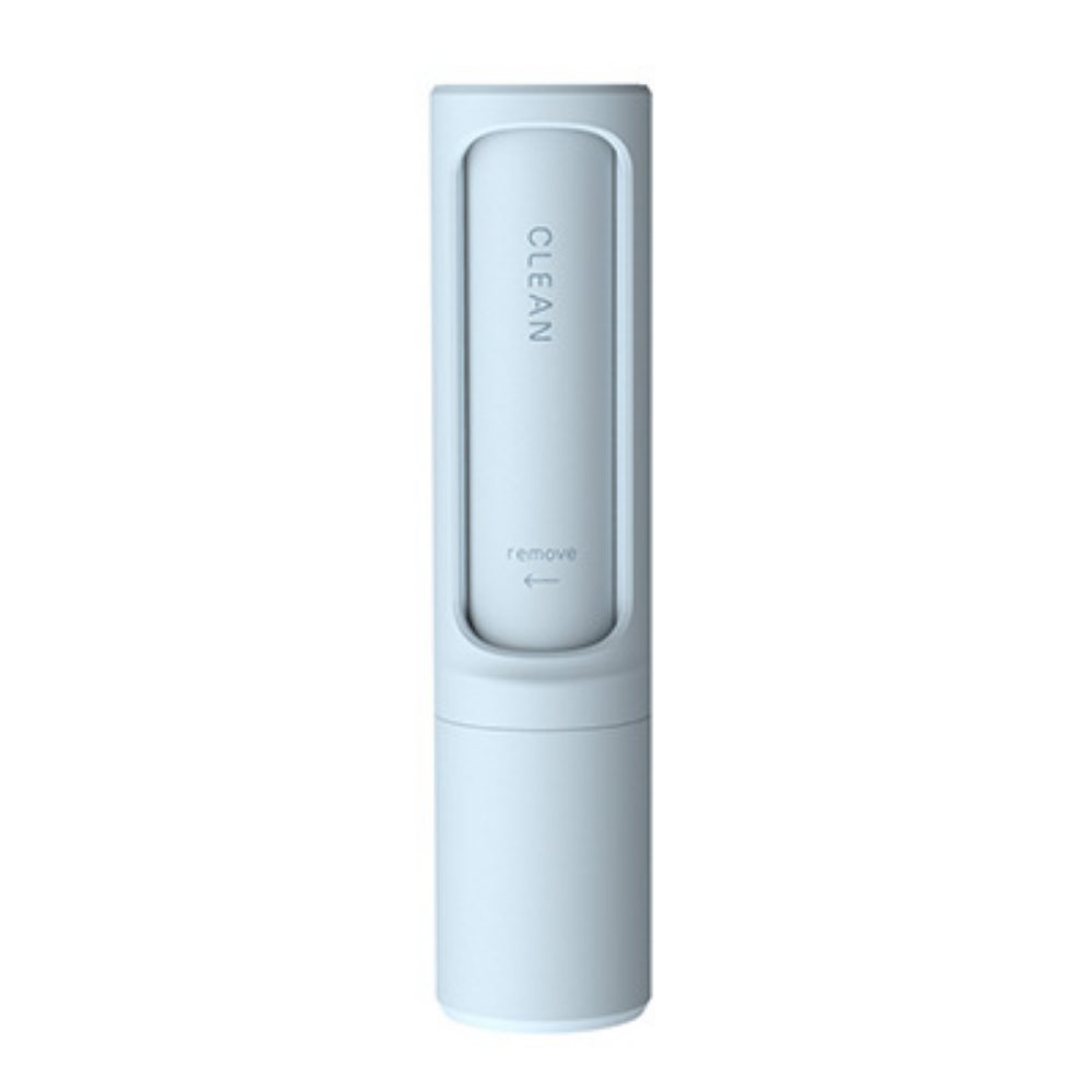 Blue self-cleaning pet hair remover brush
